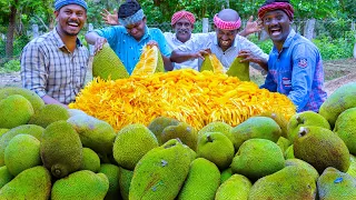 JACKFRUIT CUTTING & EATING | Jackfruit Recipe Cooking In Village | Jackfruit Paniyaram Recipe