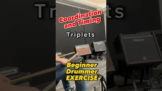 Beginner drummer essential exercise 🥁 Triplets with kick drum coordination 🔥 #shorts