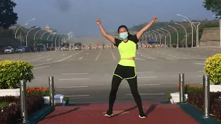 Woman Dancing During Coup D'état in Myanmar