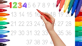 Learning Numbers: Let's Trace & Write 1234 | Educational Video for Preschool Toddlers and Kids 1to40