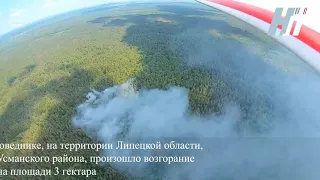 На территории Липецкой области, близ села Беляево Усманского района, произошло возгорание