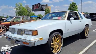 Wrapped G Body 442 Oldsmobile Cutlass on 24" Brushed Gold Forgiato Wheels