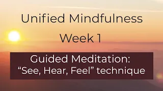 Guided Meditation: "See, Hear, Feel technique" - Week 1 - Unified Mindfulness (Beginner’s Course)