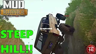 SpinTires Mud Runner: NEW Obstacle Course Map with HUGE HILL!!
