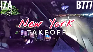 B777 JFK 🇺🇸 New York | TAKEOFF 22R | Cockpit View | ATC & Crew Communications