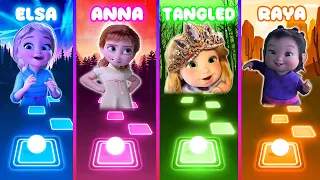 Baby Elsa Vs Baby Anna Vs Baby Tangled Vs Baby Raya - Tiles Hop!