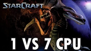 StarCraft Brood War - Zerg vs 7 Random Computer - Map: Big Game Hunters (Walkthrough)