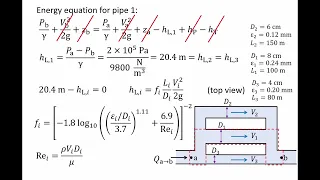 Fluid Mechanics: Topic 9.2.1 - Example of flow through parallel pipes