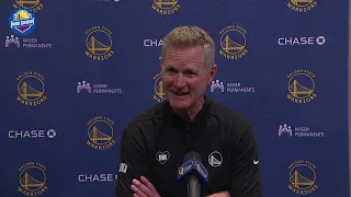 Steve Kerr Postgame -  Warriors ride Thompson’s big game off the bench to 140-137 victory over Jazz