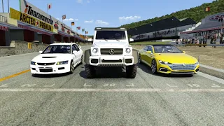 Mercedes-Benz G-Class 6x6 AMG vs Mitsubishi Lancer EVO IX MR vs Volkswagen SPORT Coupe GTE Concept