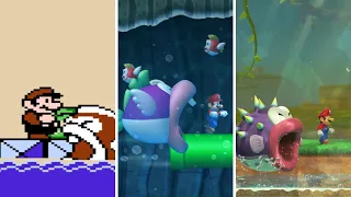 Evolution of Mario Getting Eaten by a Cheep Cheep (1988-2022)