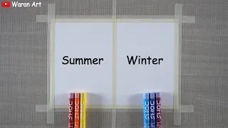 Easy Summer and Winter Drawing for Beginners | Oil Pastel Drawing Tutorial Step by Step