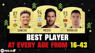FIFA 20 | BEST PLAYER AT EVERY AGE FROM 16-43! 😱🔥| FT. MESSI, RONALDO, SANCHO... etc