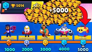 NONSTOP to 5000 TROPHIES without collecting TROPHY ROAD! Brawl Stars