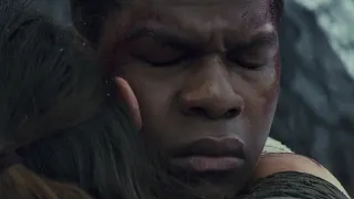 Rey lifts rocks/reunites with Finn scene - Star Wars The Last Jedi