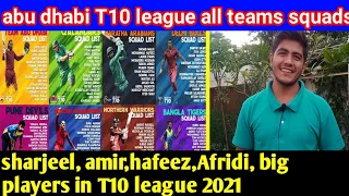 All teams squads confirmed | abu dhabi T10 league 2021