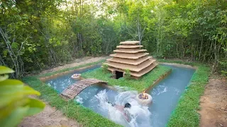 Build Swimming Pool Around Underground Temple House by Ancient Skill