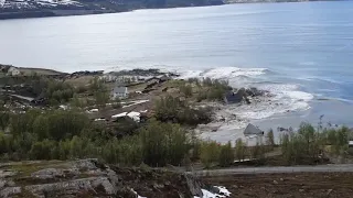 Powerful landslide sweeps several homes into sea in Norway