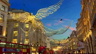 LONDON WALK | Regent Street Christmas Lights and Xmas Window Displays | England