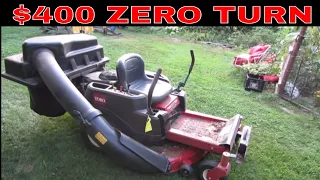 Yard Sale $400 Toro Zero Turn Mower. Sitting For 10 years.