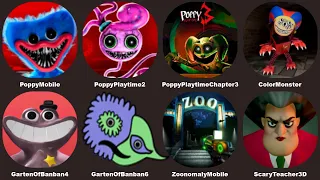 Poppy Playtime Chapter 3+2+1 Mobile,Zoonomaly Mobile,Scary Teacher 3D,Banban 4+6,Color Monsters