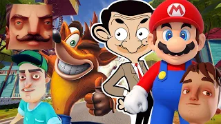 Hello Neighbor - New Secret Neighbor Mario Pirate Crash Bandicoot Mr Bean History Gameplay