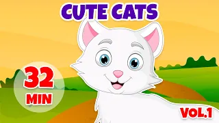 Cute cats Vol. 1 - Giramille 32 min | Kids Song