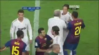 Mesut Ozil fight FC Barcelona vs Real Madrid Spanish Supercup 2012