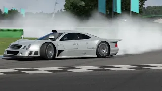 Mercedes Benz AMG CLK GT-R drifting around Hockenheimring on FM7