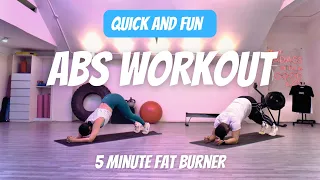 QUICK & FUN 5-MINUTE ABS WORKOUT (No Equipment Needed) | Follow Along Bodyweight Workout