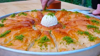 DELİCİOUS !!!!! BAKLAVA with PİSTACHİOS and CREAM 'TURKISH DESSERT' ASMR.DIY