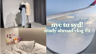 study abroad vlog #1: nyc to syd! 24 hr flight, dorm move-in, first days in sydney ☆