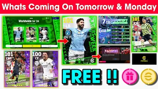 What Is Coming On Tomorrow & Next Monday In eFootball 2024 Mobile !! Upcoming Potw & Free Coins 🤩🔔