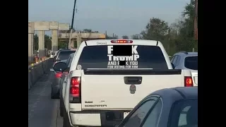 Driver of truck with anti-Trump message adds new sticker