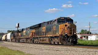 Rail Adventure: CSX M693 3 Locomotives Mixed Freight Passing Through Augusta Ga