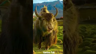 Golden Yak and scenery!😱😱😱😱😍😍 #animal #yaks #animalphotos #wildlife #wild #beautifulscenery