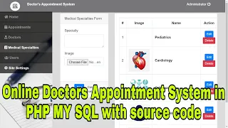 Online Doctors Appointment System in PHP MY SQL with source code