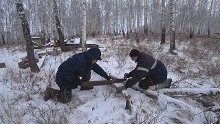 СТРОИМ ХИЖИНУ В ЛЕСУ ЧАСТЬ 3