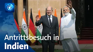 Besuch in Indien: Bundeskanzler Scholz trifft Premierminister Modi