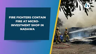 Fire fighters contain fire at Micro-Investment shop in Nadawa