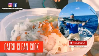 GIANT WAHOO! BEST How to Catch Clean COOK {Shut up & FISH GUAM}