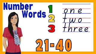 Number Names in English 21-40 Spelling Learn The Number Words Quick Lesson for Kids