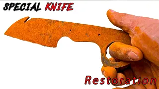 restoration abandoned very rusty Special and beautiful forest knife -restoration diy