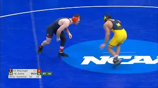 184 lbs : Myles Amine vs Zach Braunagel AMAZING GAME | NCAA Wrestling Championshis 2022