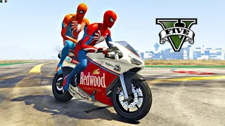 Spider Man Jumps Over Plane GTA 5 Spiderman Bike Stunts