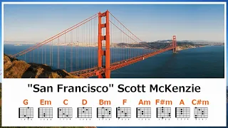 スコット・マッケンジー「花のサンフランシスコ」英語歌詞・ギターコード付き Key:G＊Scott Mckenzie / San Francisco with Lyrics & Chords