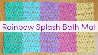 How To Crochet the Rainbow Splash Bath Mat