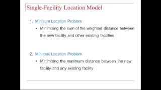 Lecture 12: Single Facility Location Problem