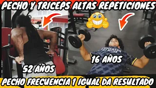 Desarrolla Tus PECTORALES con altas REPETICIONES. Combinado con Tríceps.