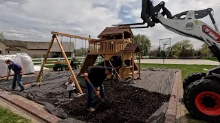 Play Set Reveal, Basketball Hoops Down & Planting Big Trees! 🙌😍🌲 // Garden Answer